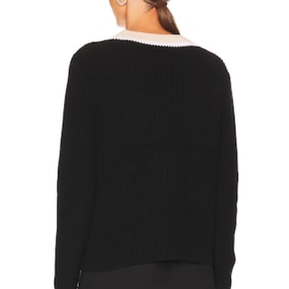Women's Black and Cream Cardigan Sweater - Picture 4 of 8